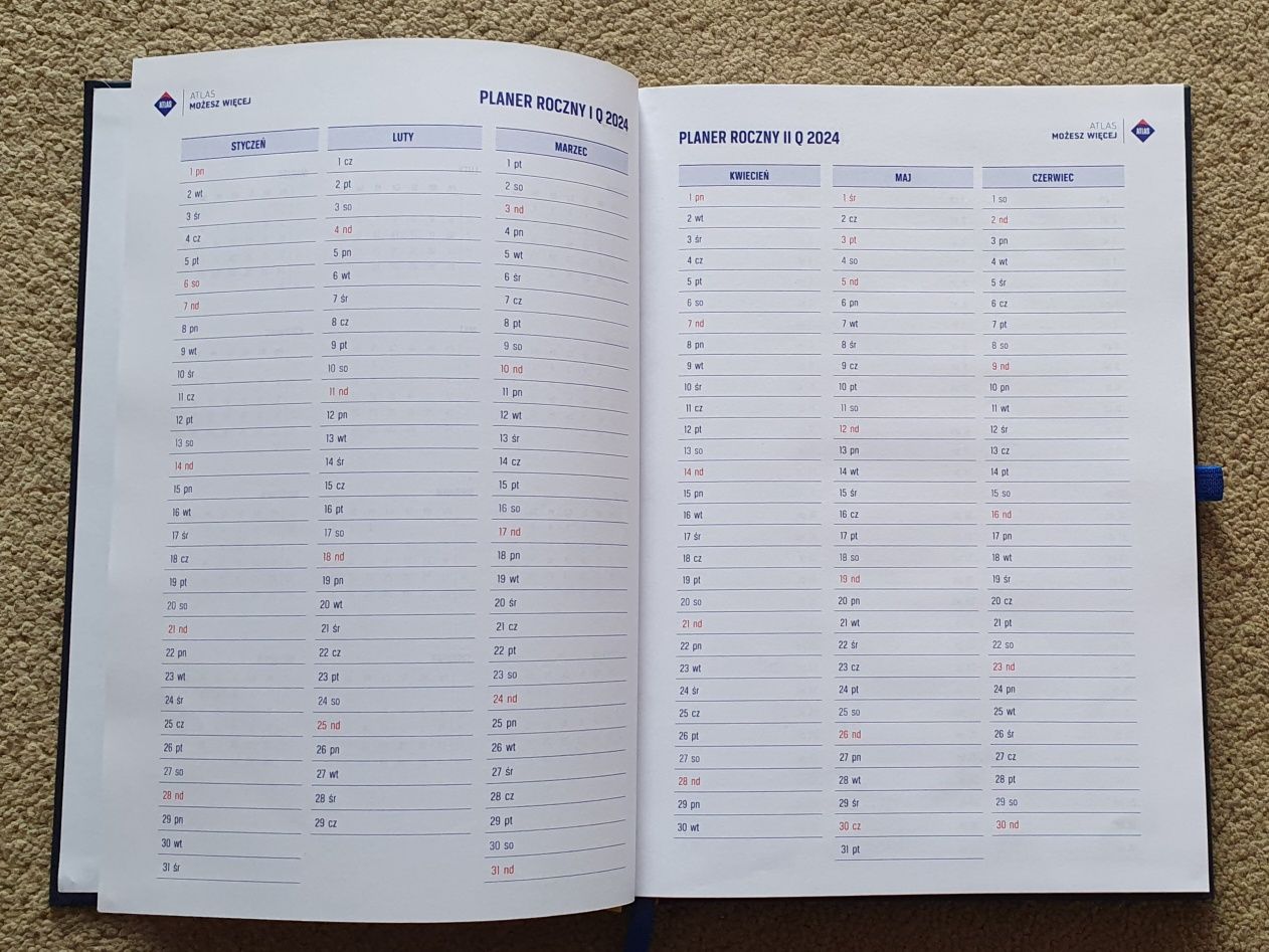 Kalendarz książkowy planer