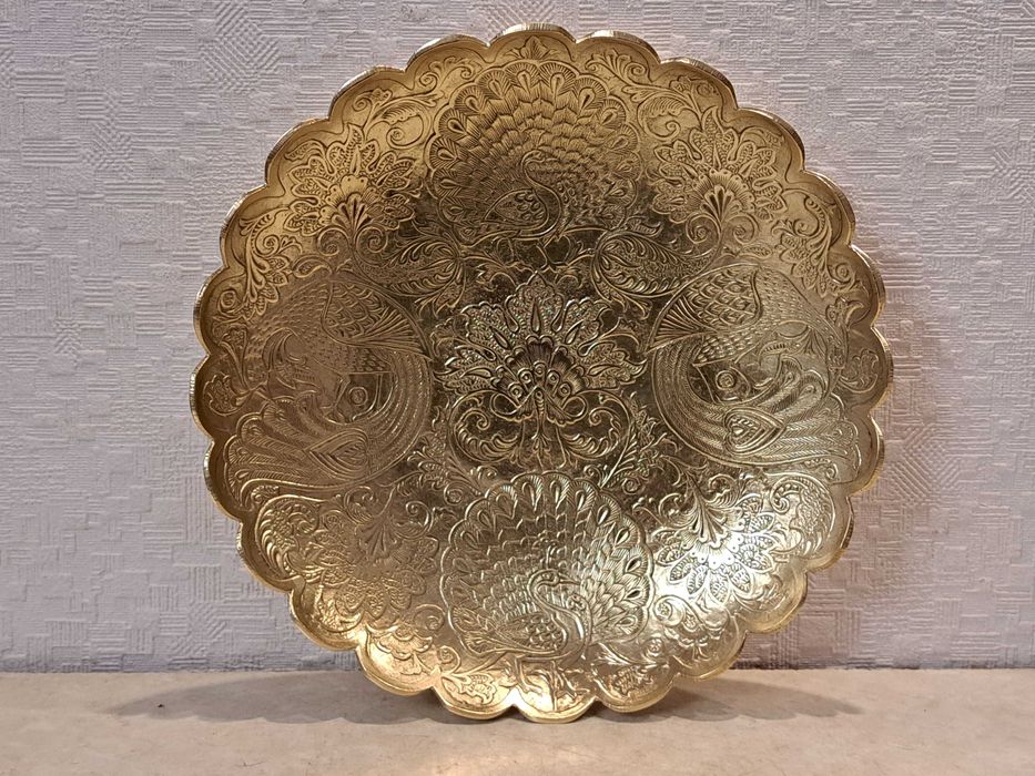 Коллекционная фруктовница - орнамент - латунь.