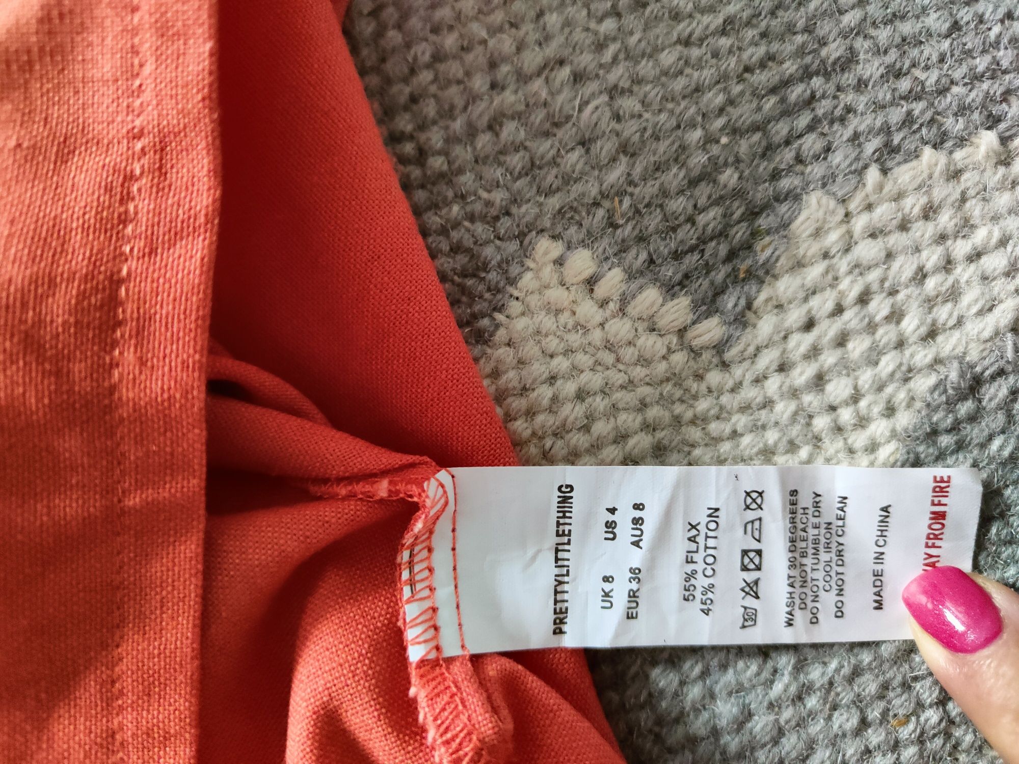 Sukienka pomarańczowa prettylittlething XS/s nowa bufki na lato