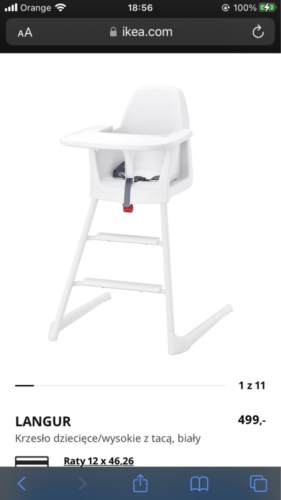 Krzesełko do karmienia IKEA langur