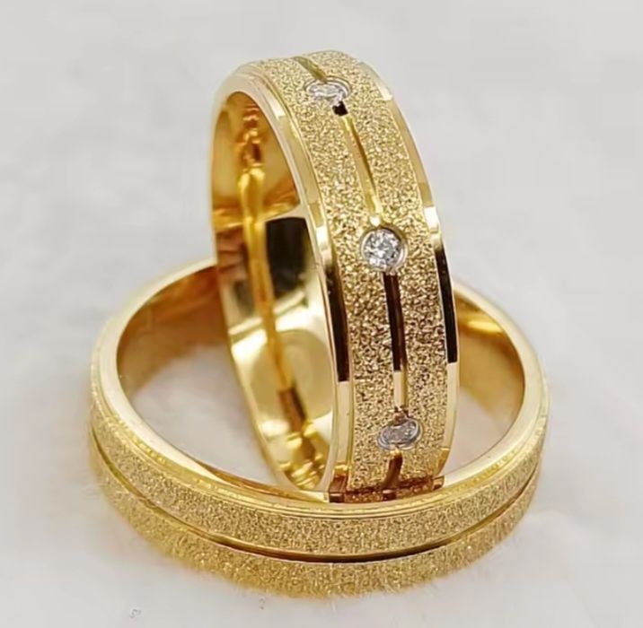 ZŁOTE obrączki PARA Stal chirurgiczna 316L r.WYPRZEDAŻ