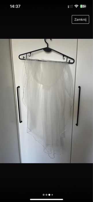 Welon slubny z kryształami