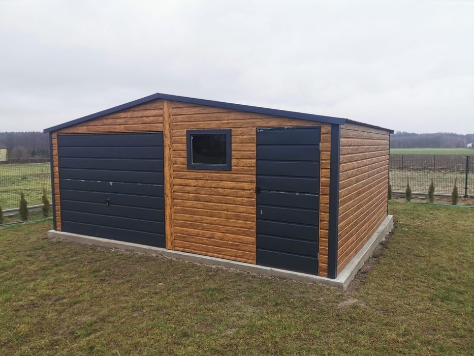 Garaz blaszak 16x6 brąz mat