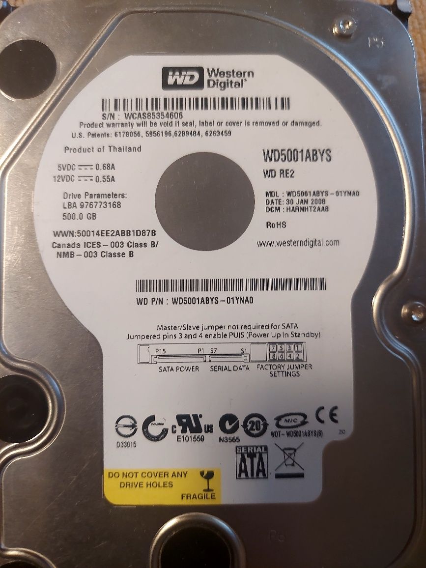 Жесткий  hdd серверный диск WD 500 Gb