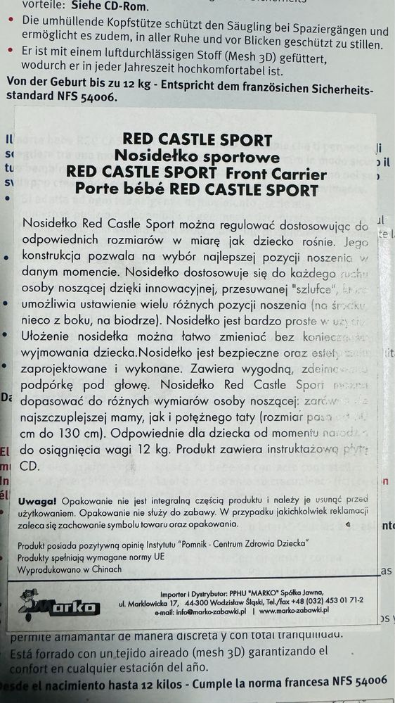 Nosidełko sportowe dla dziecka