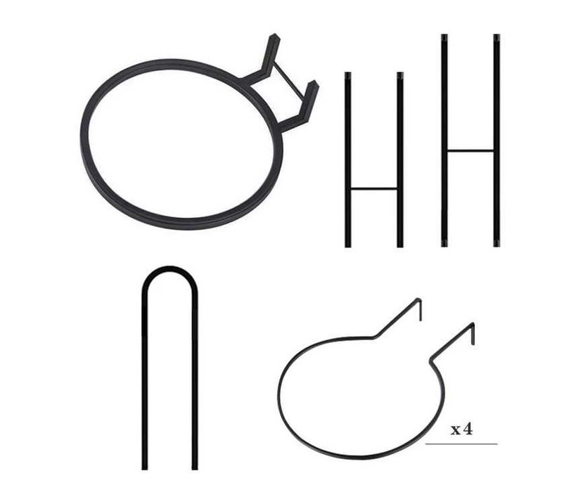 Stojak na 4 piłki czarny metalowy na prezent piłka nożna PREZENT