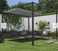 Pawilon ogrodowy aluminiowy, pergola, dach rozsuwany 297x187x223 cm