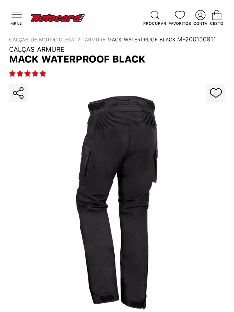 Calça Armure Mack Waterproof Preto - Novo - Aceito troca