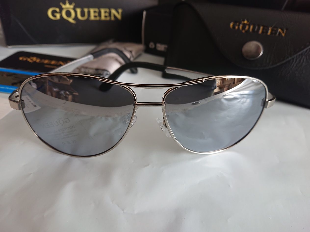 Okulary przeciwsłoneczne z polaryzacją UV400 aluminium GQUEEN PILOTKI