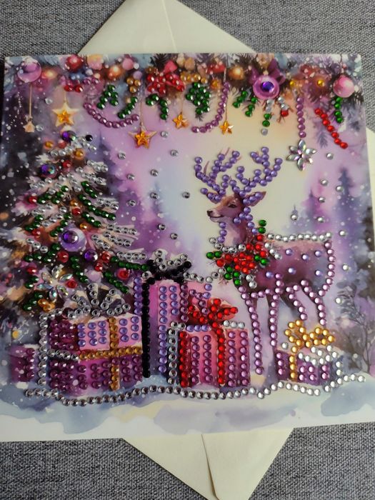 Diamond painting -kartka świąteczna