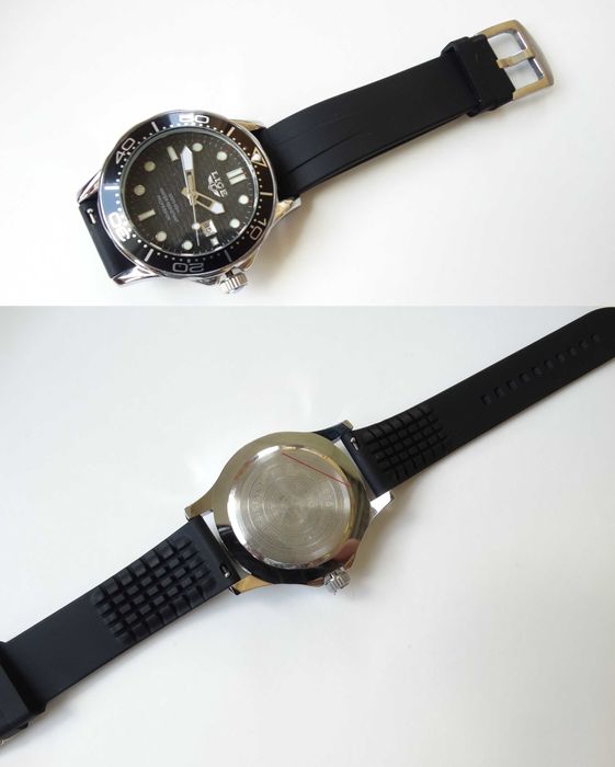 Zegarek męski sportowy styl nurka mocna luma datownik box