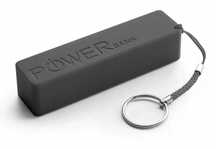 Powerbank 2000 mAh czarny mały brelok do kluczy lub paska J. Góra