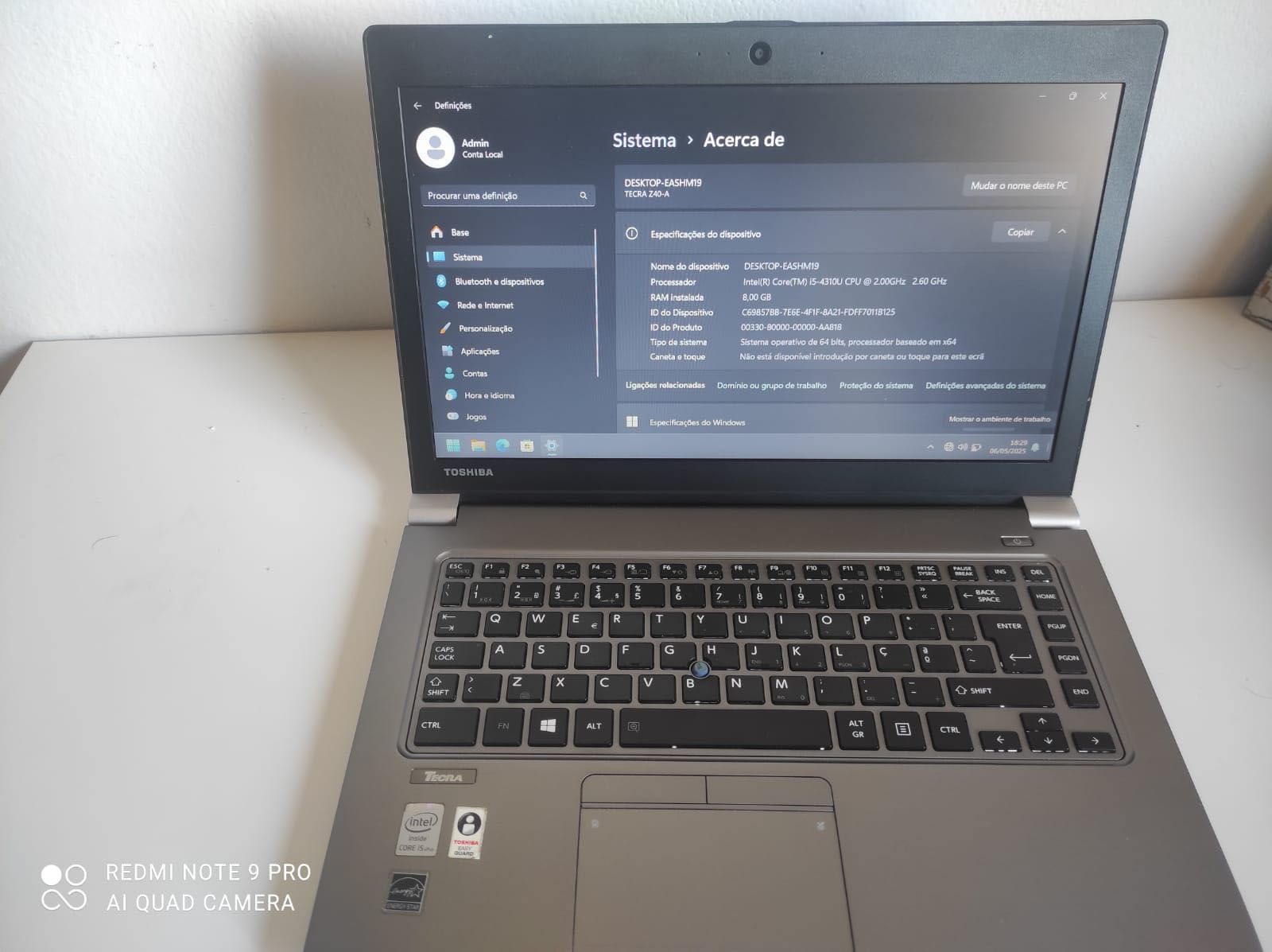 Computador portátil Toshiba