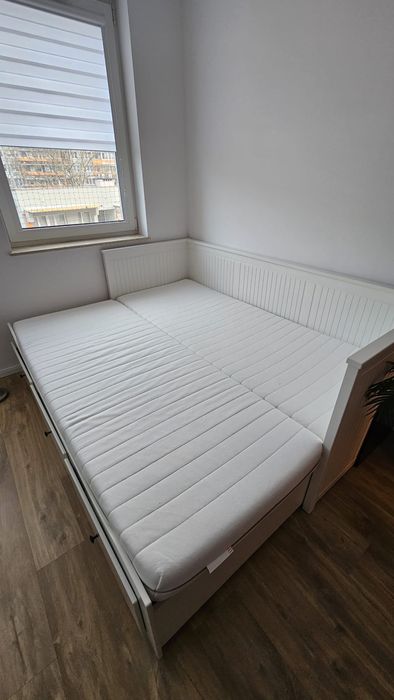 HEMNES Leżanka z 3 szufladami, 2 materace twardy, 80x200 cm