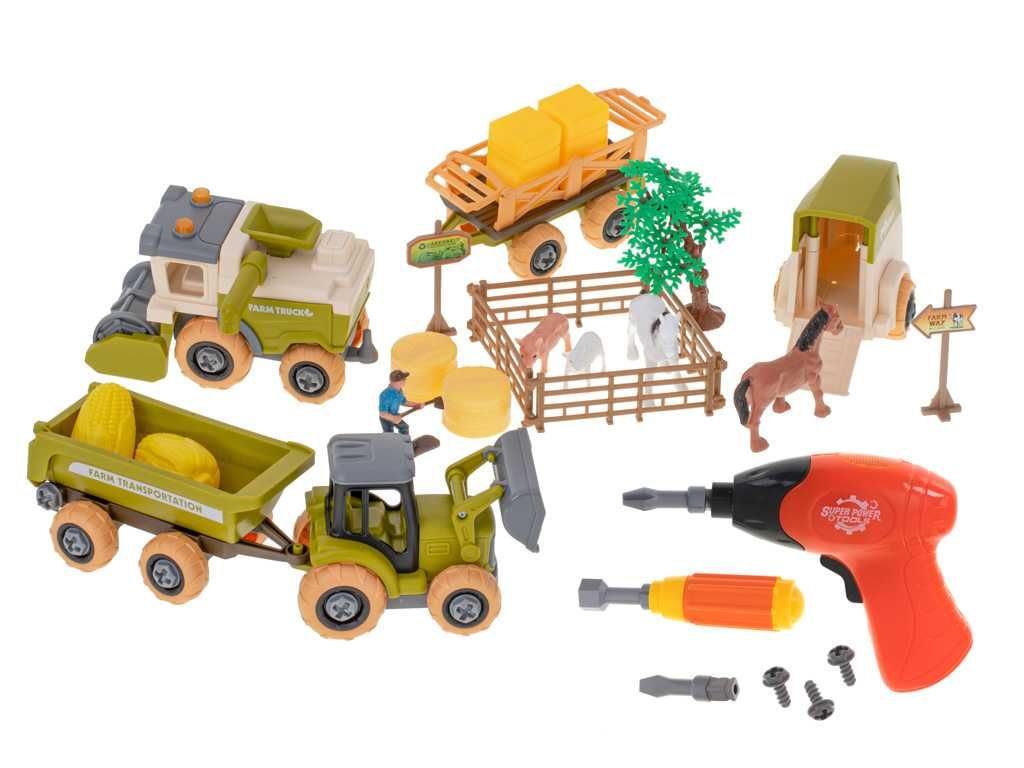 Gospodarstwo rolne farma traktor kombajn maszyny rolnicze zwierzęta
