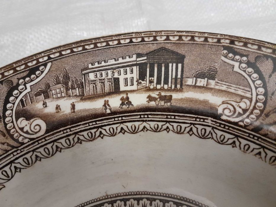 Винтажная 150летняя тарелка  "Памятник графу М.С. Воронцову в Одессе"