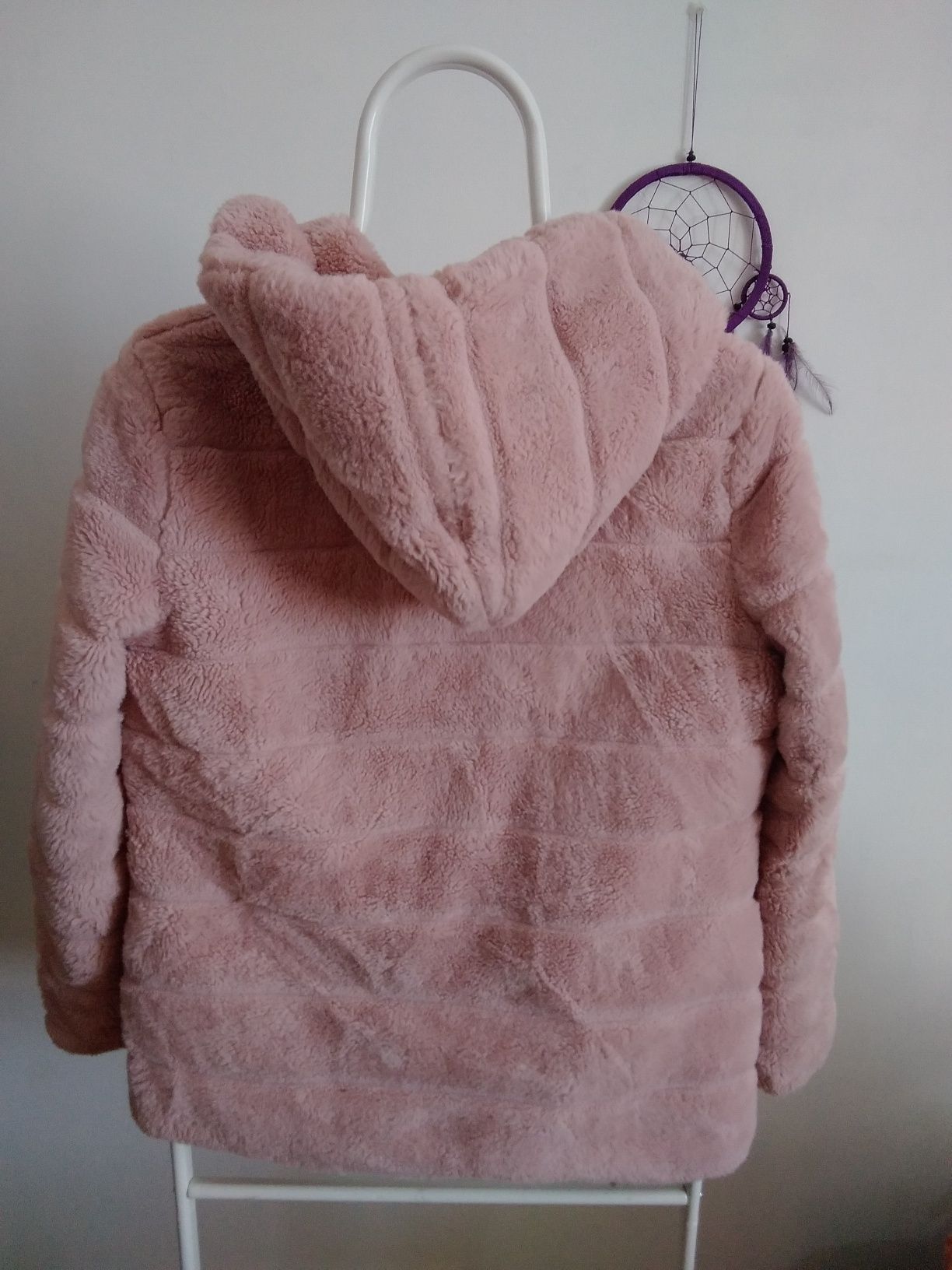 Casaco inverno, pelo rosa tamanho etiqueta S