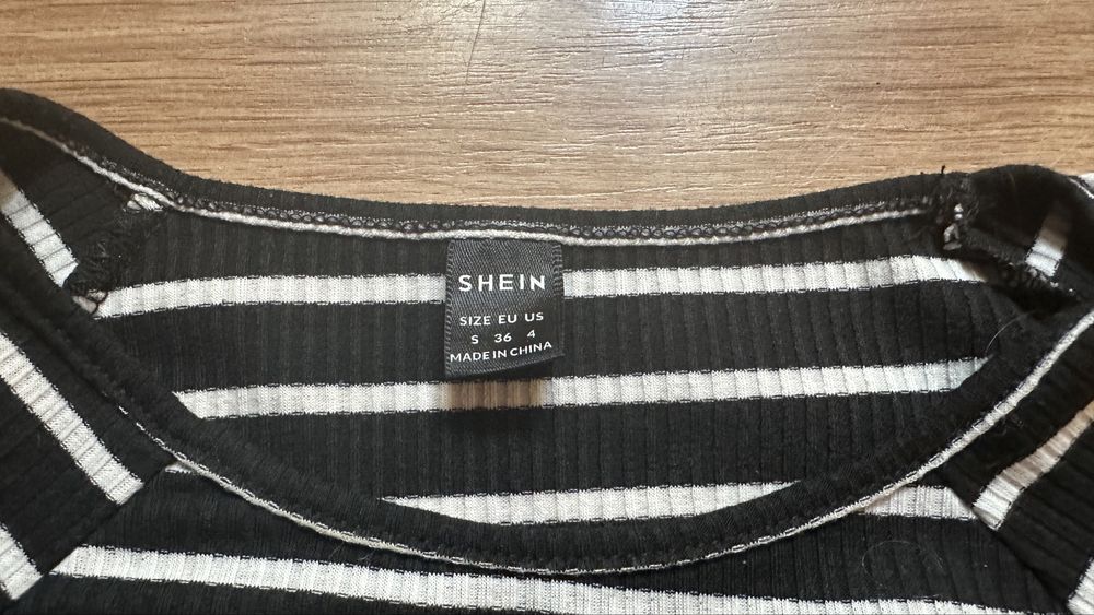 Sukienka zebra krótki rękaw shein s/36