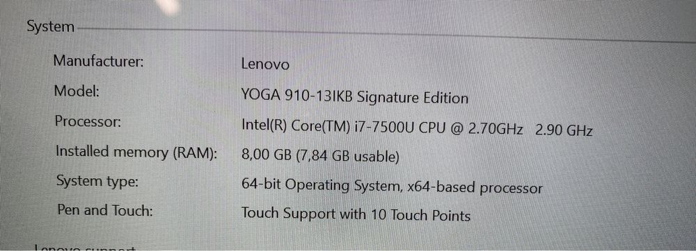Ноутбук Lenovo YOGA 910-13IKB Signature Edition