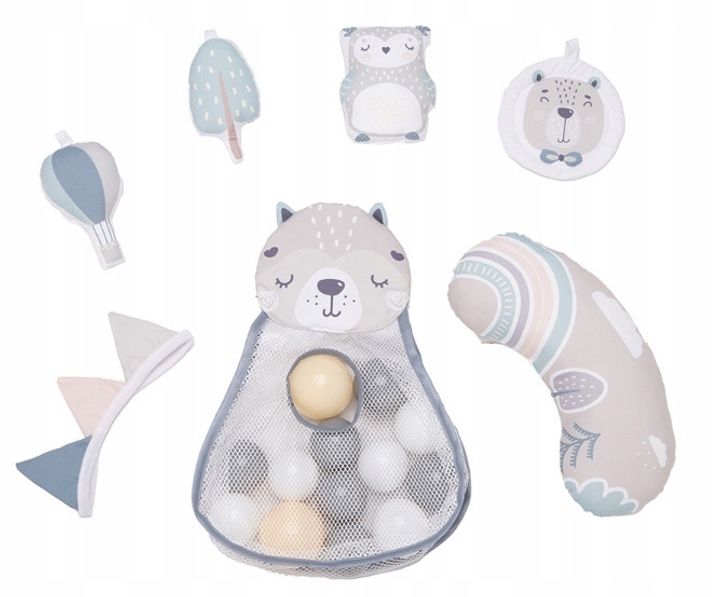 Розвиваючий килимок Momi Pastel 3в1 для дитячого манежу