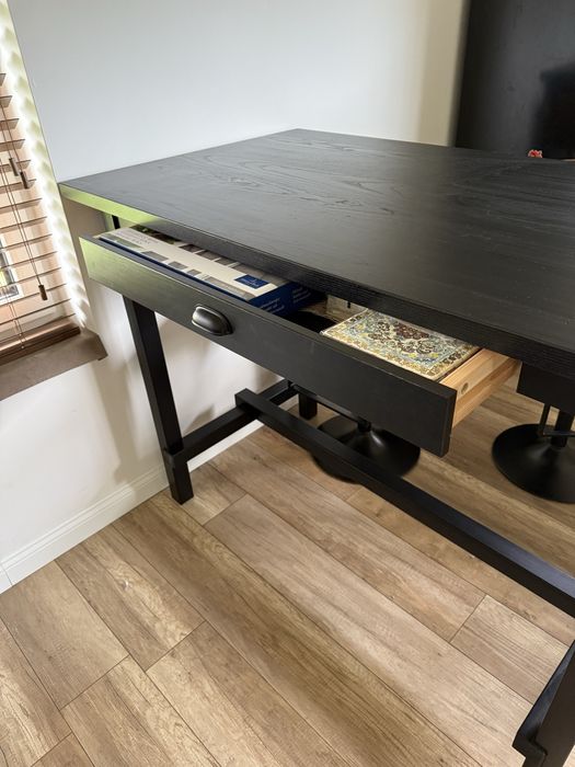 Stół barowy Ikea Nordviken krzesła hokery obrotowe regulowane