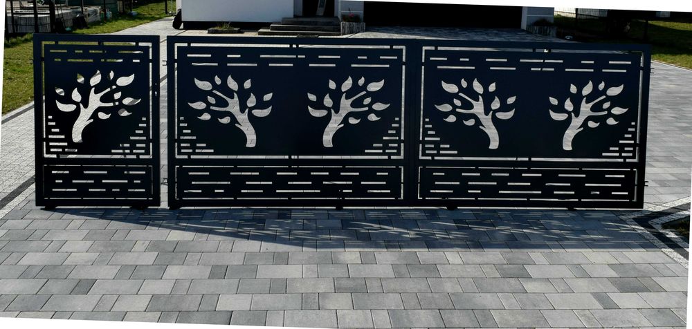 Brama z furtką kpl. ocynk + ral skrzydłowa wypalana Promocja