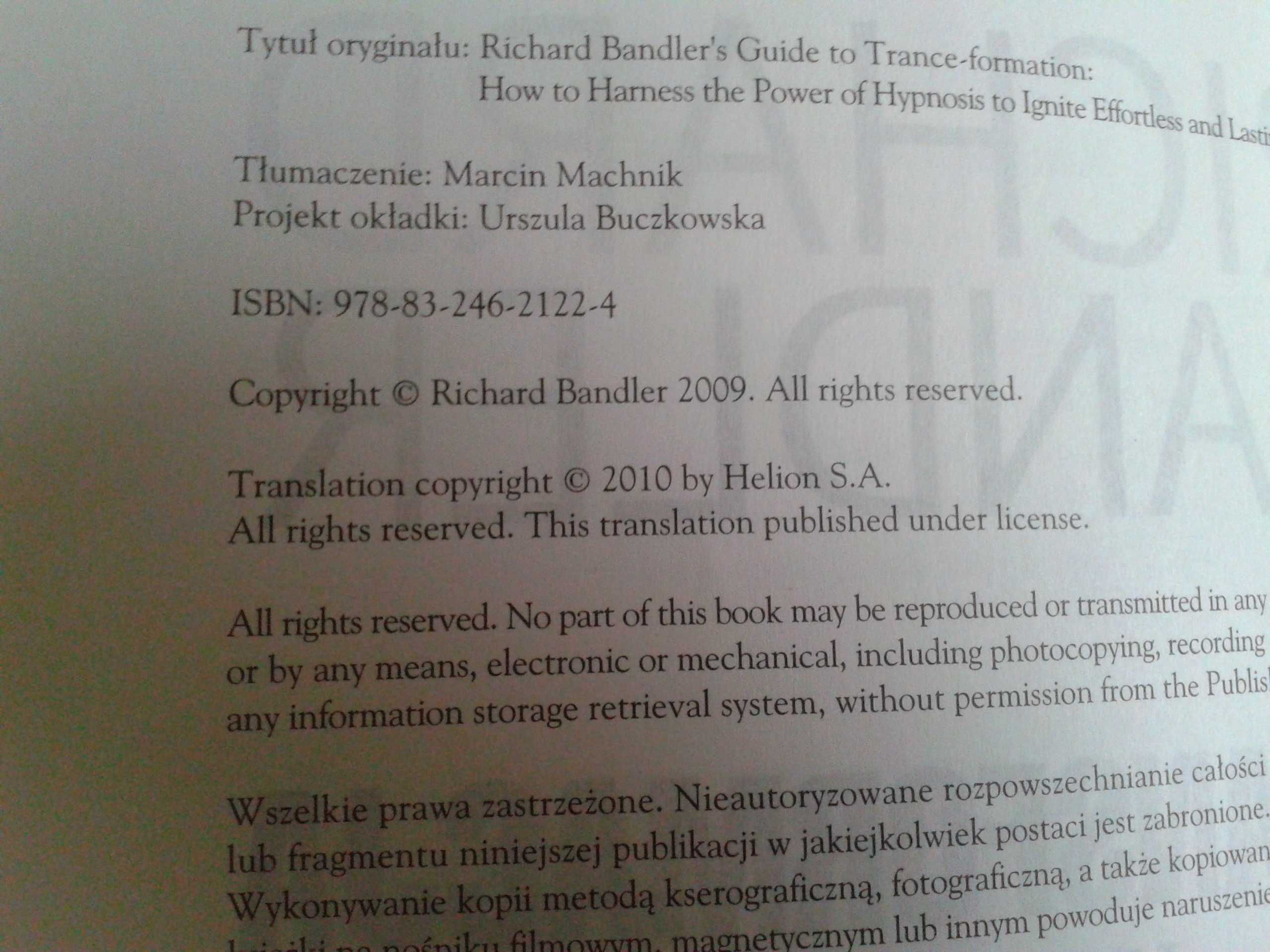 Transformacja. Hipnoza dla każdego - Richard Bandler