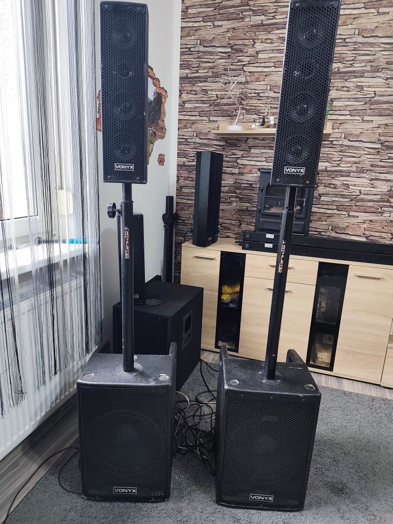 Nagłośnienie słupkowe 2+2 estradowe imprezowe VONYX VX1050BT