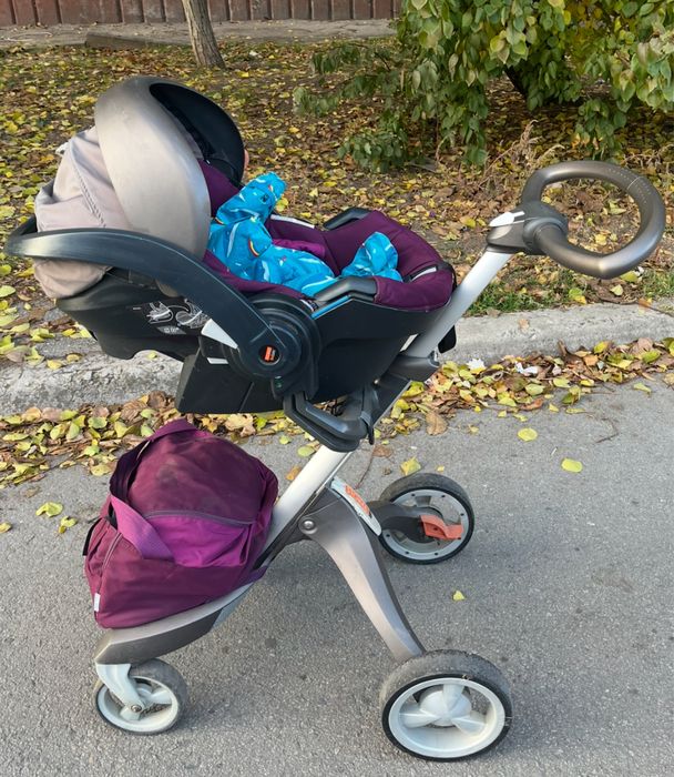 Stokke коляска 3 в 1 зі всіма чохлами та аксесуарами