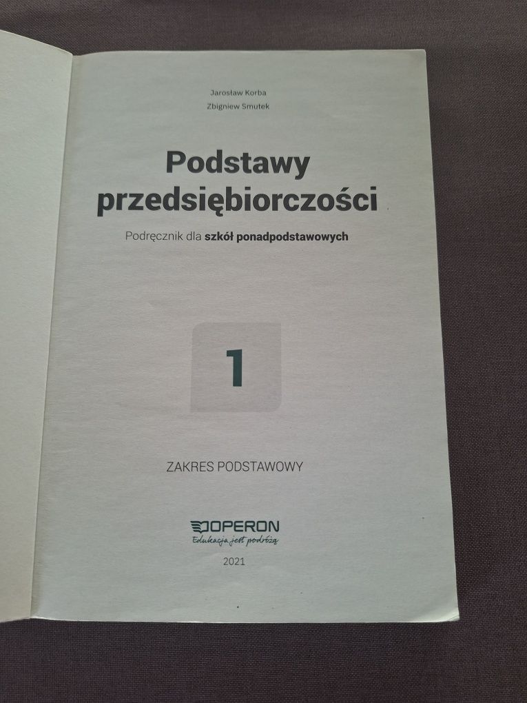 Podstawy przedsiębiorczości 1, zakres podstawowy, operon