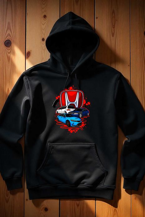 Męska Czarna Bluza M Maniak Honda 3 Auta Big