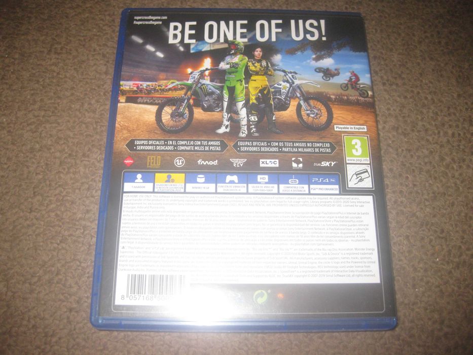 Jogo "Monster Energy Supercross 3" para a Playstation 4/Impecável!