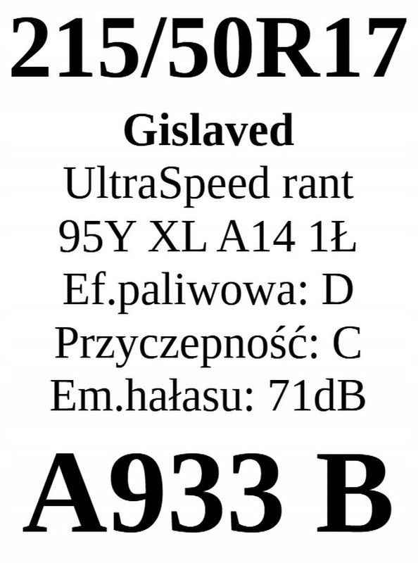 2x 215/50r17 Gislaved UltraSpeed 95y