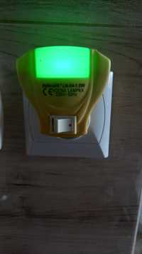 Lampka mała nocna LED 7/7/2 cm żółta świeci na zielono