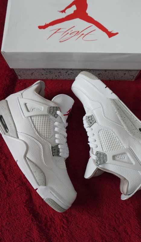 Buty Jordan 4 Retro Biały Oreo Damskie i Meskie Rozmiar 39