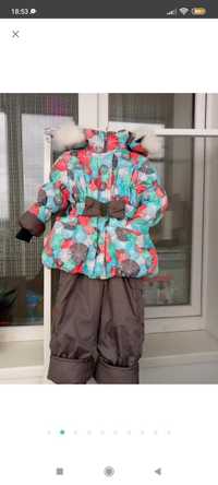 Комбінезон/напівкомбінезон куртка зимовий одяг на дівчинку Зимний комб
