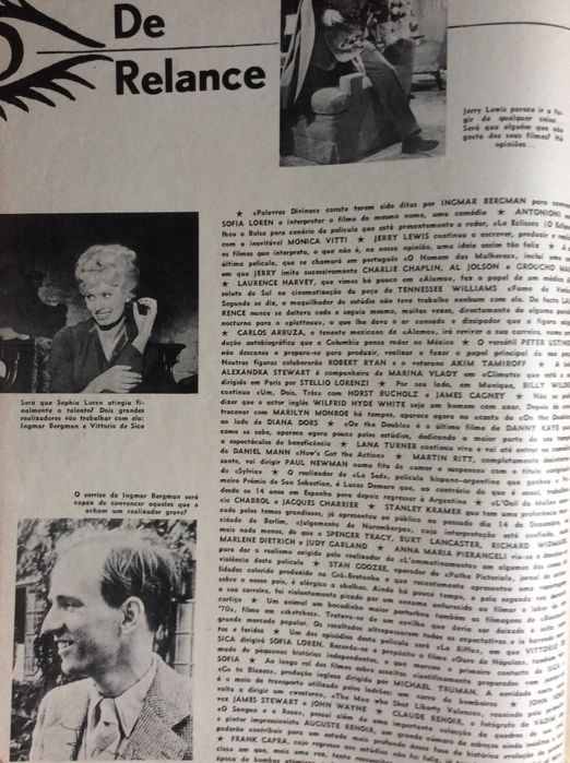 Filme, Revista Mensal de Cinema, Dezembro de 1961.