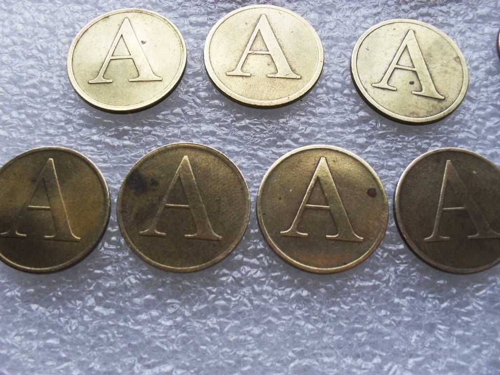 Zestaw żetonów tel. 12 sztuk - A ,C 1990 Warszawa  i Kremnica