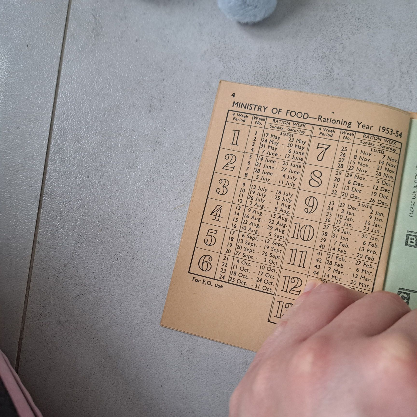 Ksiazka racji żywnościowych Ration Book 1953 kartki na żywność