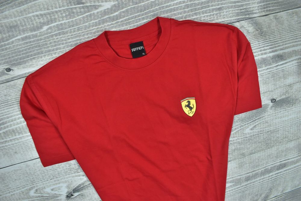Ferrari Czerwona Logowana Koszulka Męska Vtg / Xl