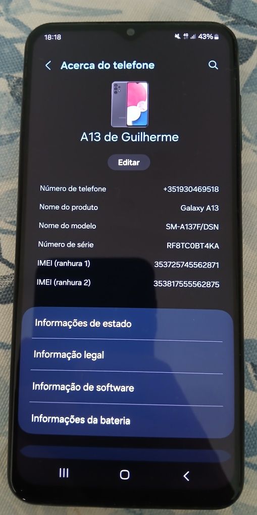 Smartphone Samsung A13 128gb