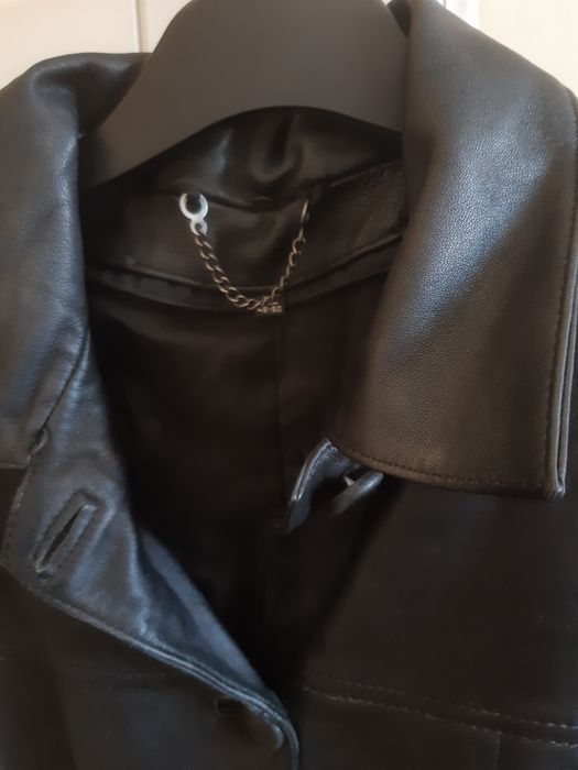 Skórzana czarna polska XL marynarka męska na guziki Szyta w Polsce