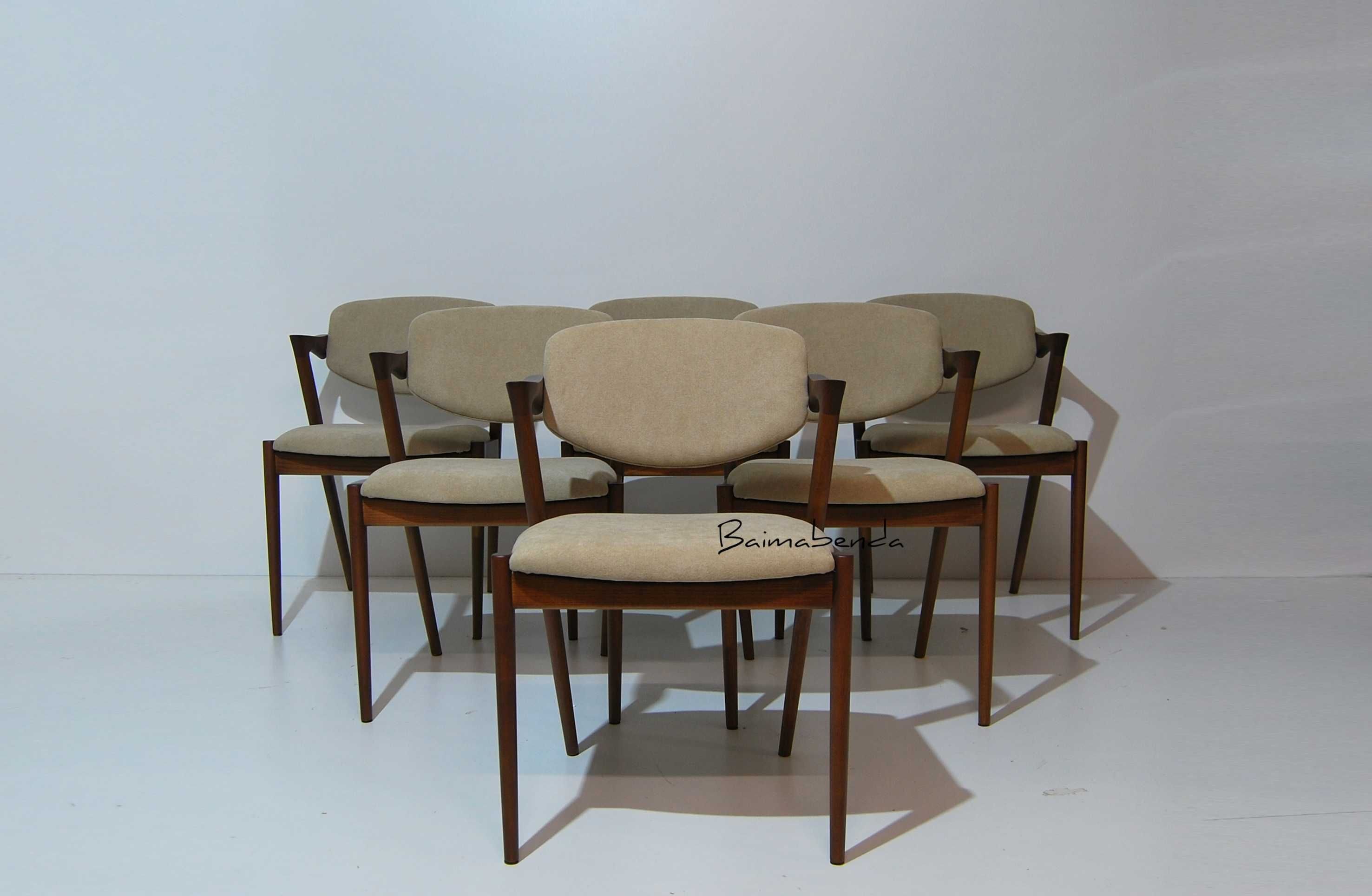 Conjunto de 6 cadeiras Kai Kristiansen mod. 42 Estilo nórdico Vintage