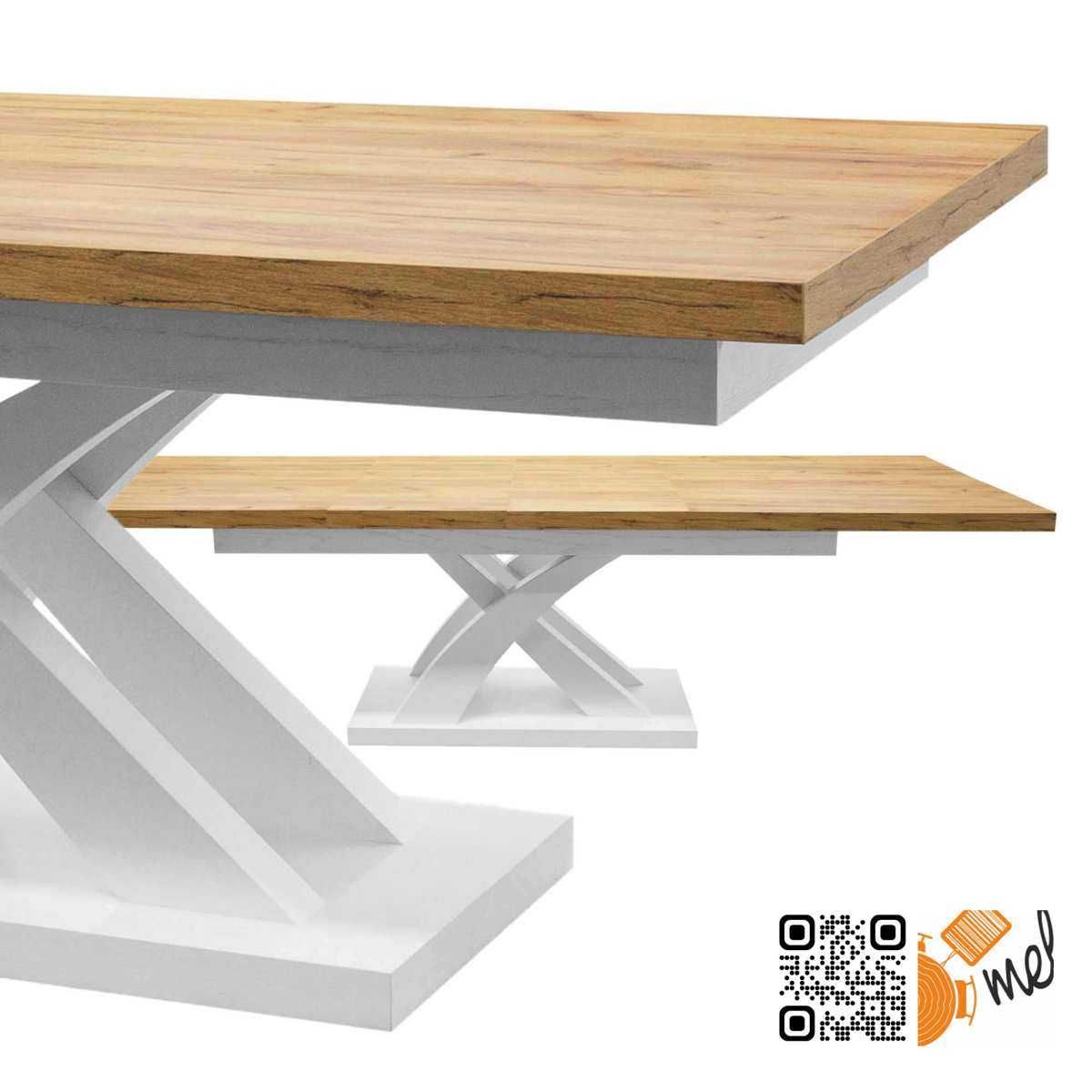 Nowoczesny Stół S29 X Drewniany Z Białymi Nogami 160/90 DO 240 CM