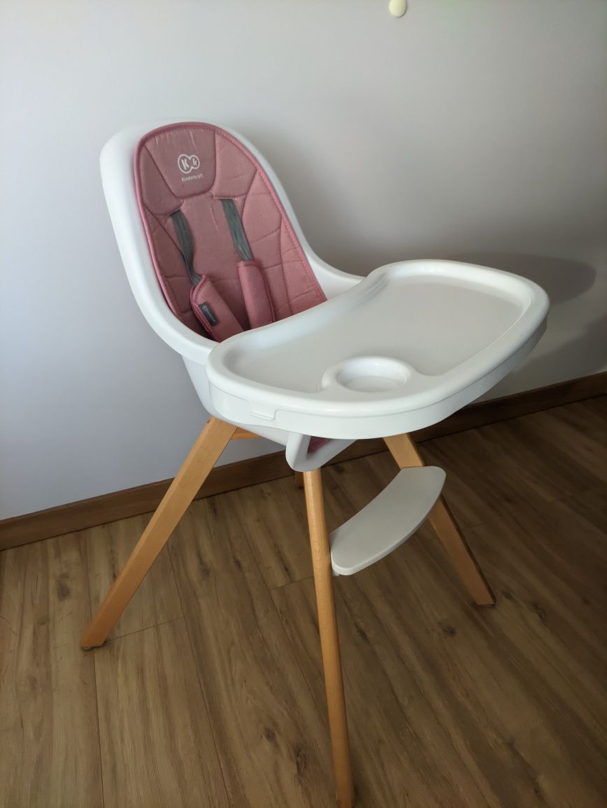 KINDERKRAFT - Krzesełko do karmienia 2w1 TIXI różowe