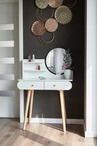Toaletka do makijażu 80x122 biała skandynawska minimalistyczna