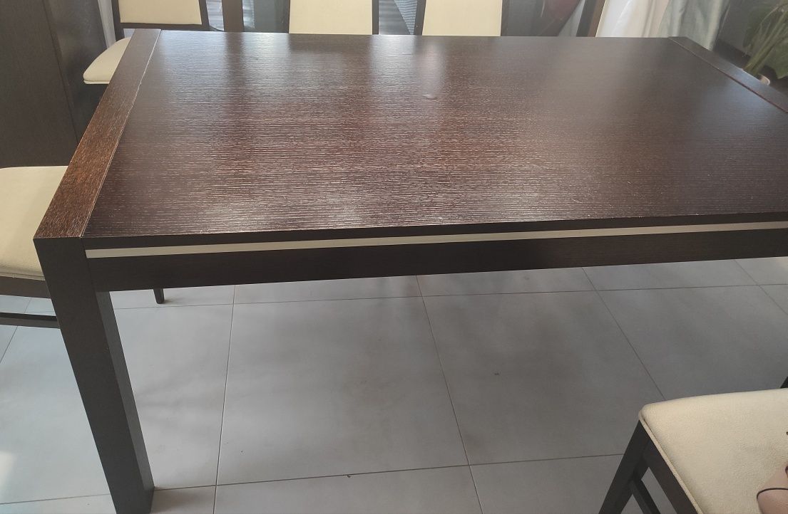 Stół drewniany bfm 165 cm rozkładany venge do 260m bydgoskiej fabryki