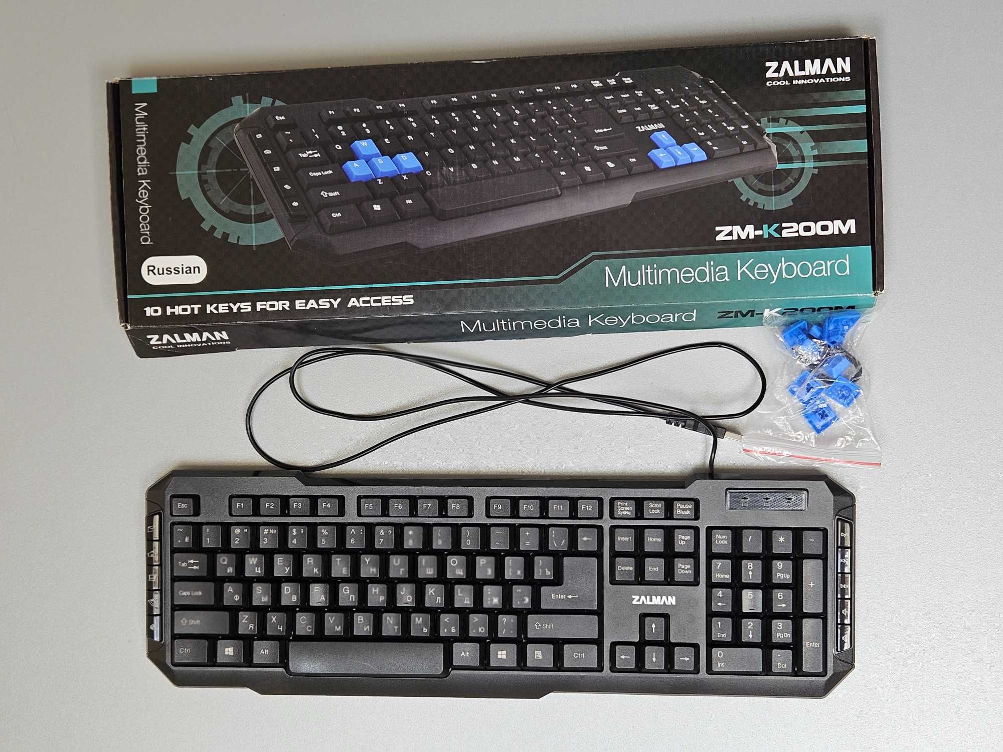 Клавиатура мультимедийная проводная Zalman ZM-K200M USB