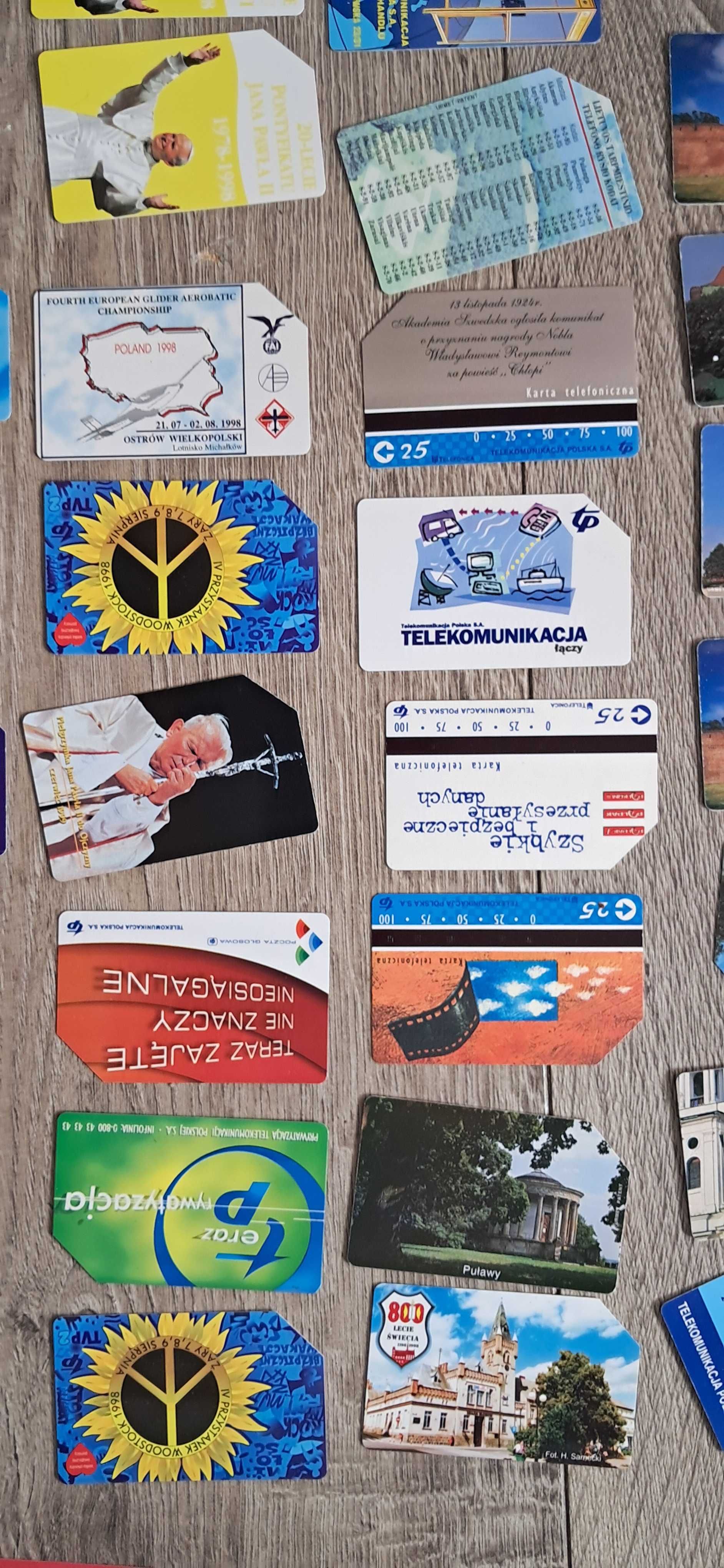 Stare karty telefoniczne TP 25 - 100 zestaw pakiet 55szt wysylka olx