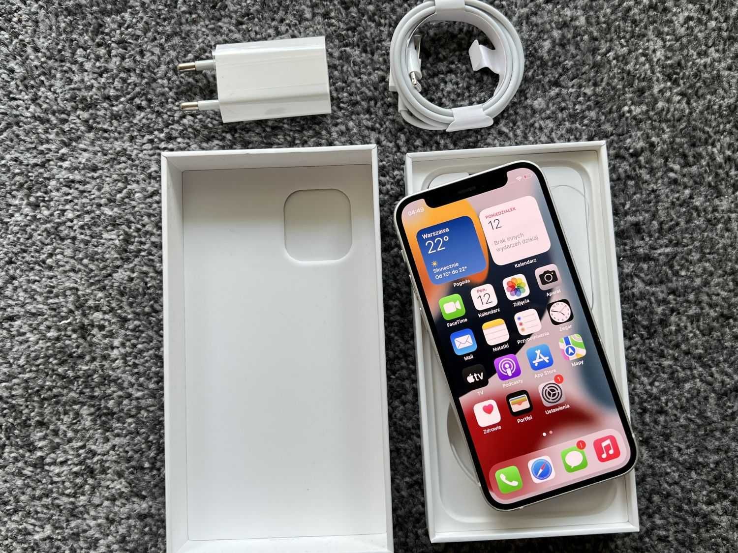 iPhone 12 Mini 64GB WHITE BIAŁY Silver Bateria 97% Gwarancja